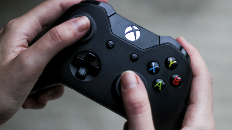 xbox controller in hands