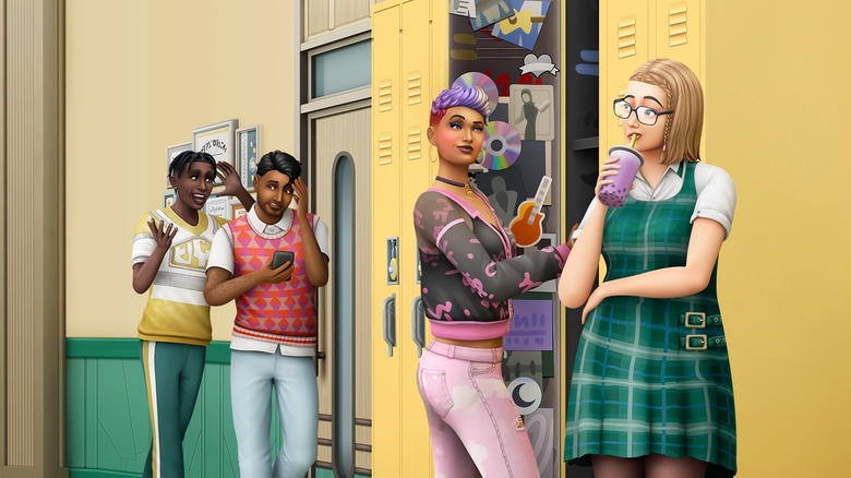 highschool students in hallway
