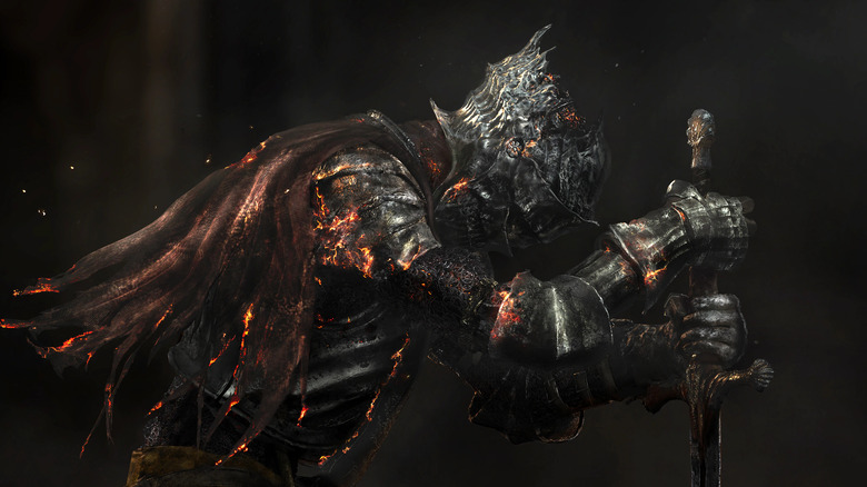 Dark Souls 3 kneeling fiery knight