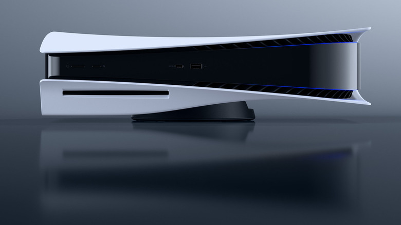 PlayStation 5 on its side