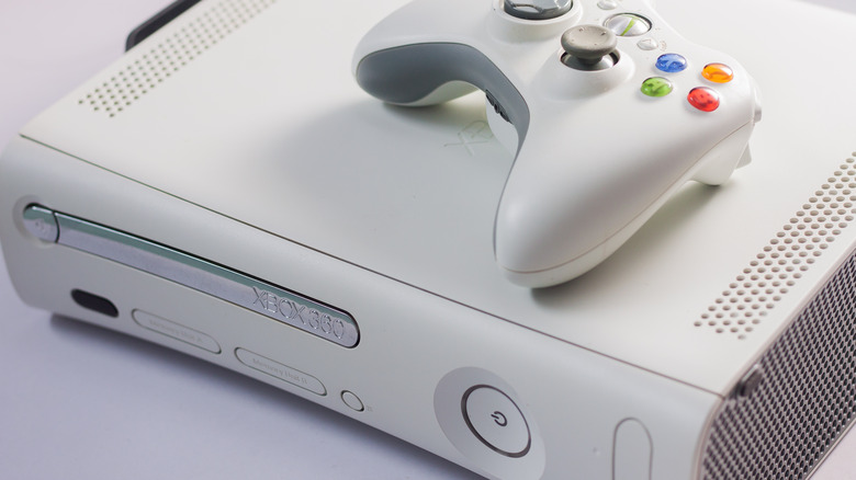 Xbox 360 close-up with controller