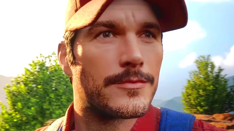 Chris Pratt closeup as Mario