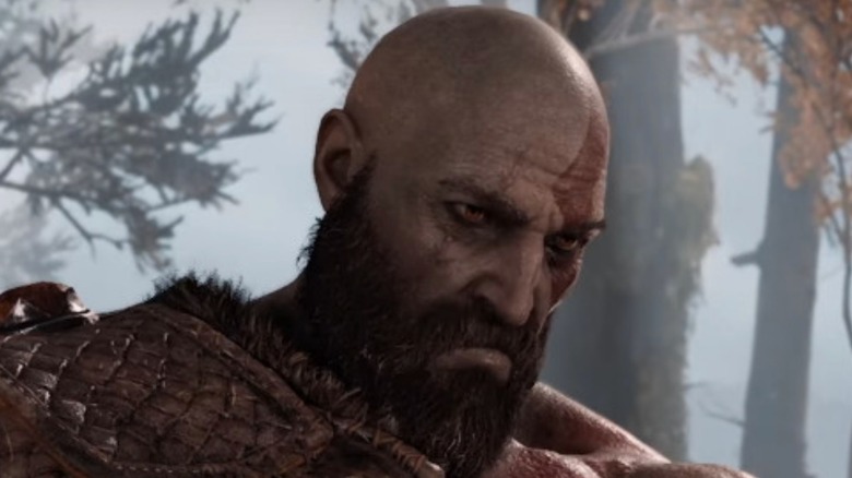 Kratos looks down