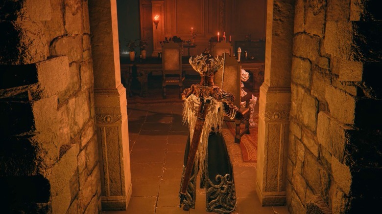 Character in hidden doorway