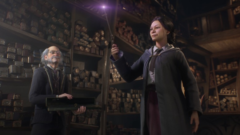 Girl testing wand