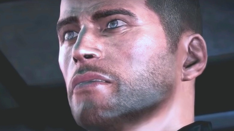 Commander Shepard looking concerned