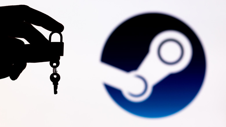 Steam and hand with key