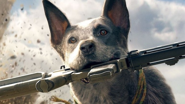 Far Cry 5 Dog with Gun in Mouth