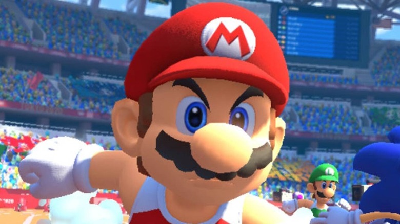 Mario running in Olympics