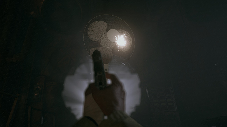 Gun shooting at fan