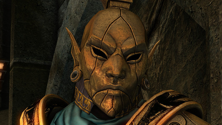 Skyrim character in armor