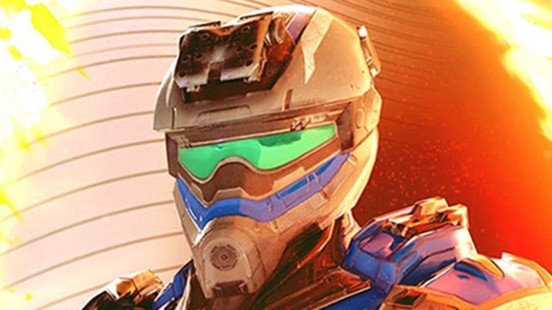 Splitgate Helmet Green Visor Fire