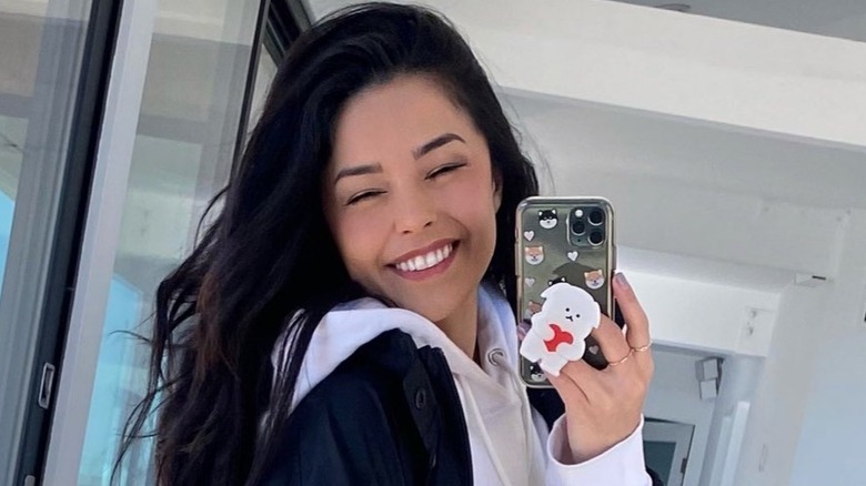 Valkyrae selfie smile