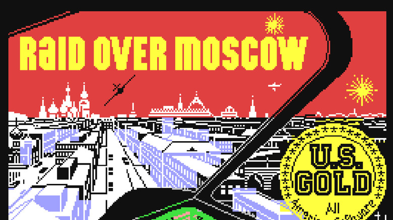 The title screen for the European version of "Raid Over Moscow" (1984)