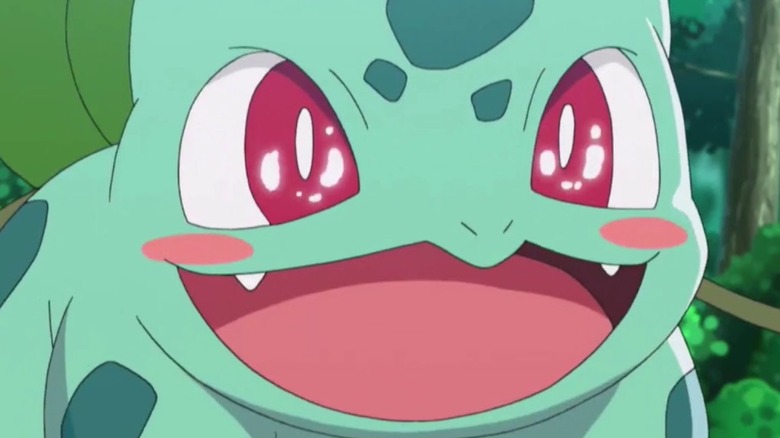 Bulbasaur smiles at the screen