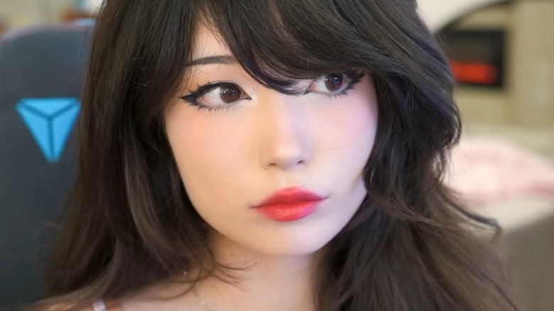 Emiru posing in computer chair