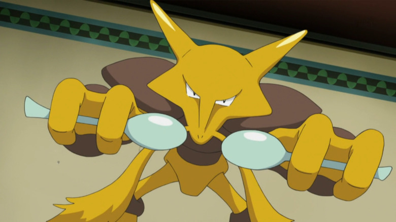 Kadabra holding spoons