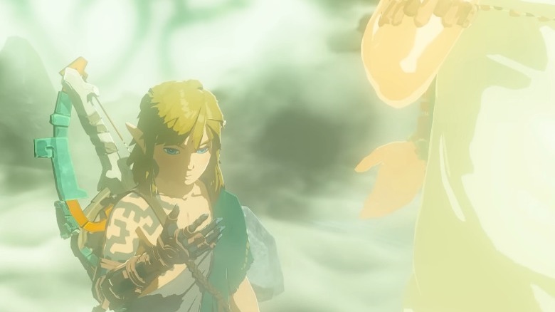 Link looking at his arm