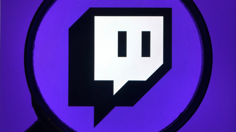Twitch logo under magnifying glass