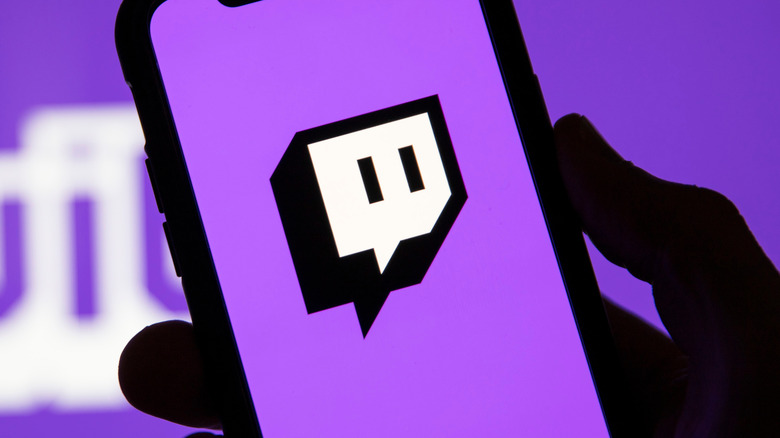 Phone with Twitch logo 