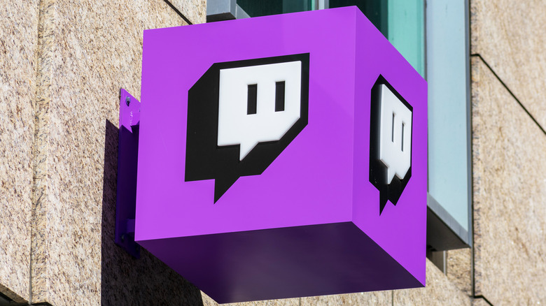 Twitch Logo on building