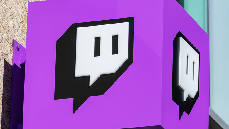 Twitch logo sign