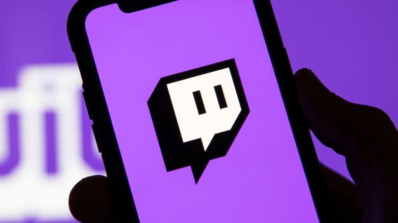 Twitch logo on phone