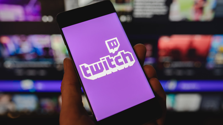 Twitch on smartphone by computer