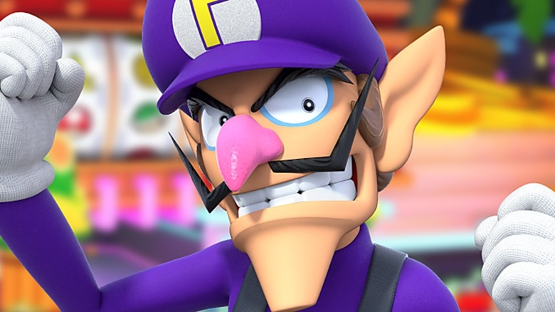 Waluigi shakes fist