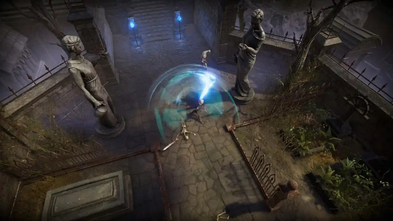 Vampire running through graveyard