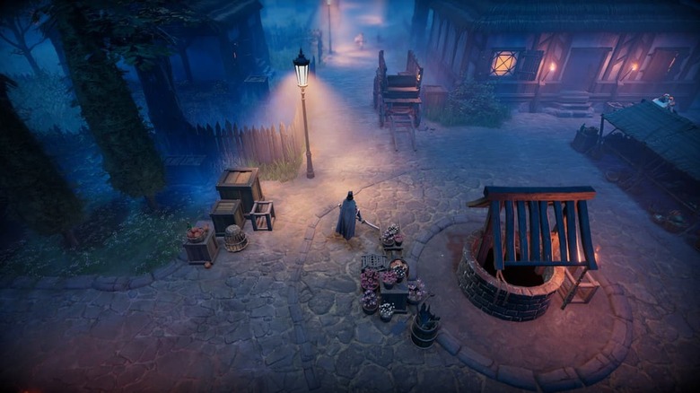 V Rising gameplay in a town