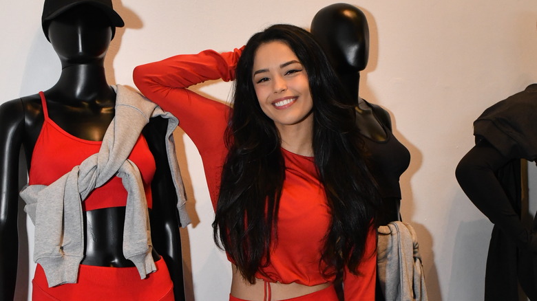 Valkyrae modeling for gymshark