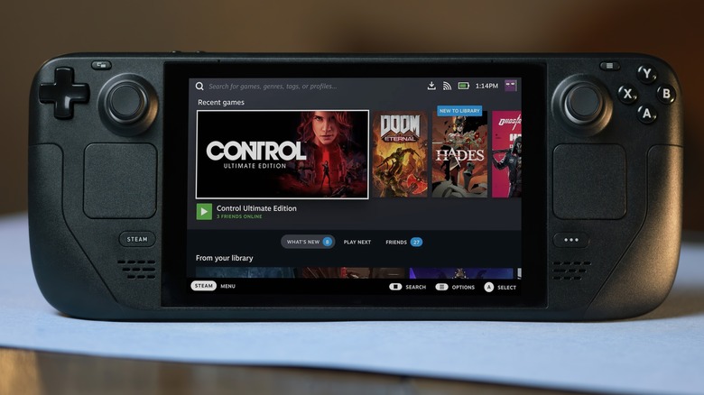 Steam Deck menu screen