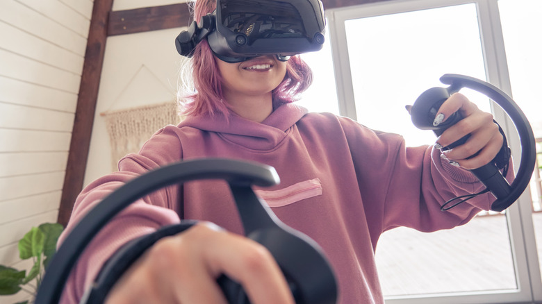 Person using Valve Index VR