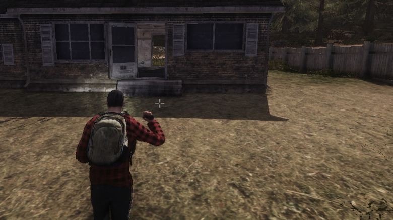 Survivor approaches a house