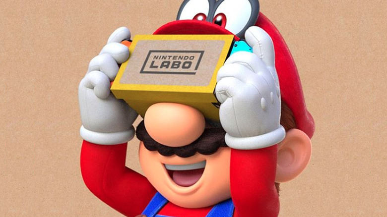 Mario using Nintendo Labo VR