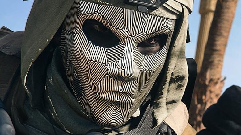 operator black and white mask using phone