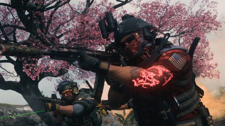 American operator with glowing tattoo