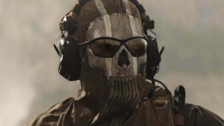 Operator with skull shaped mask and sunglasses