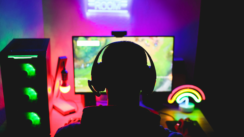 Person streaming stock photo