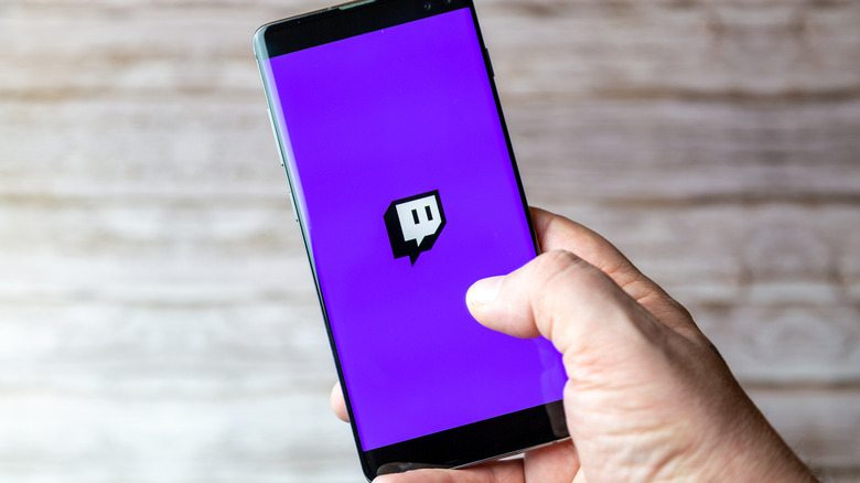 Twitch logo on a phone