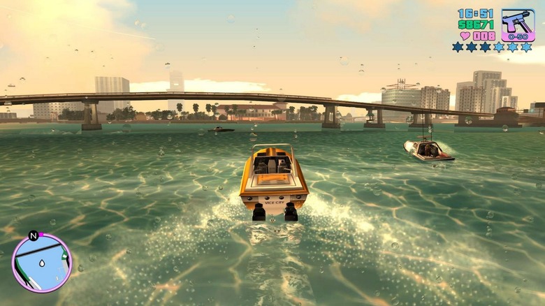 Boats sailing around Vice City