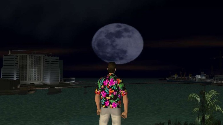 Tommy looking at the moon