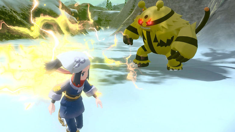 Female protagonist runs from Alpha Electivire