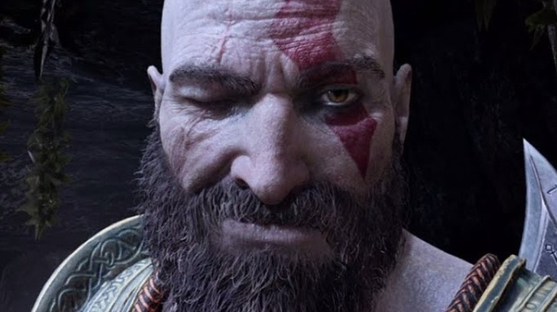 Kratos winks at the camera