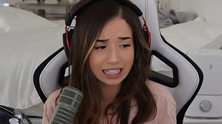 Pokimane makes a worried face