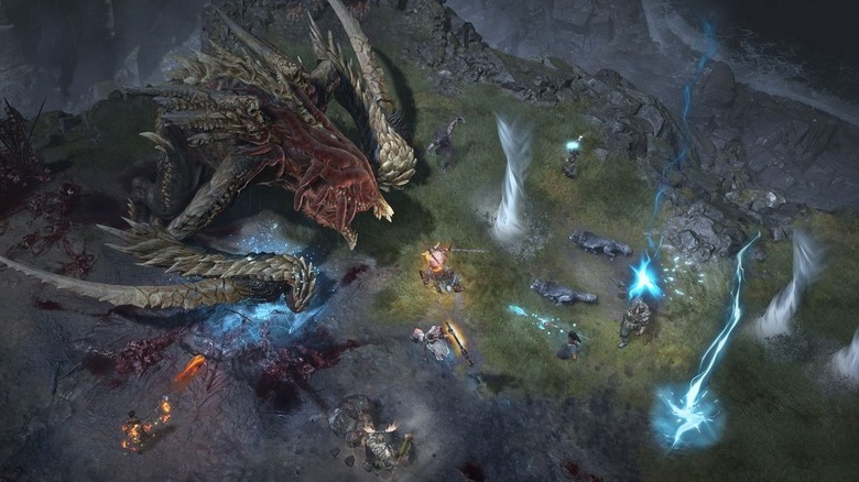 Party battles dragon