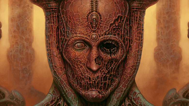 Cover art depicting a disturbing face 