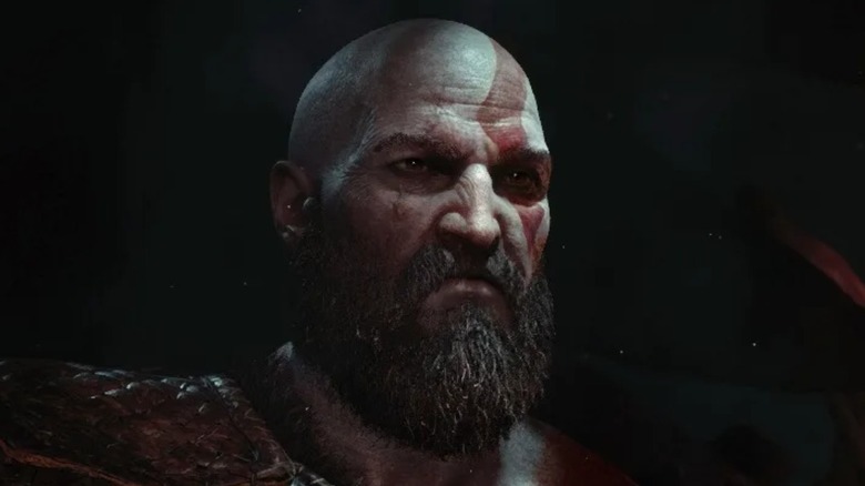 Kratos God of War scowling
