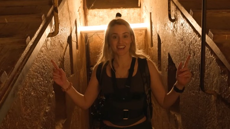 Thea Booysen standing inside a pyramid